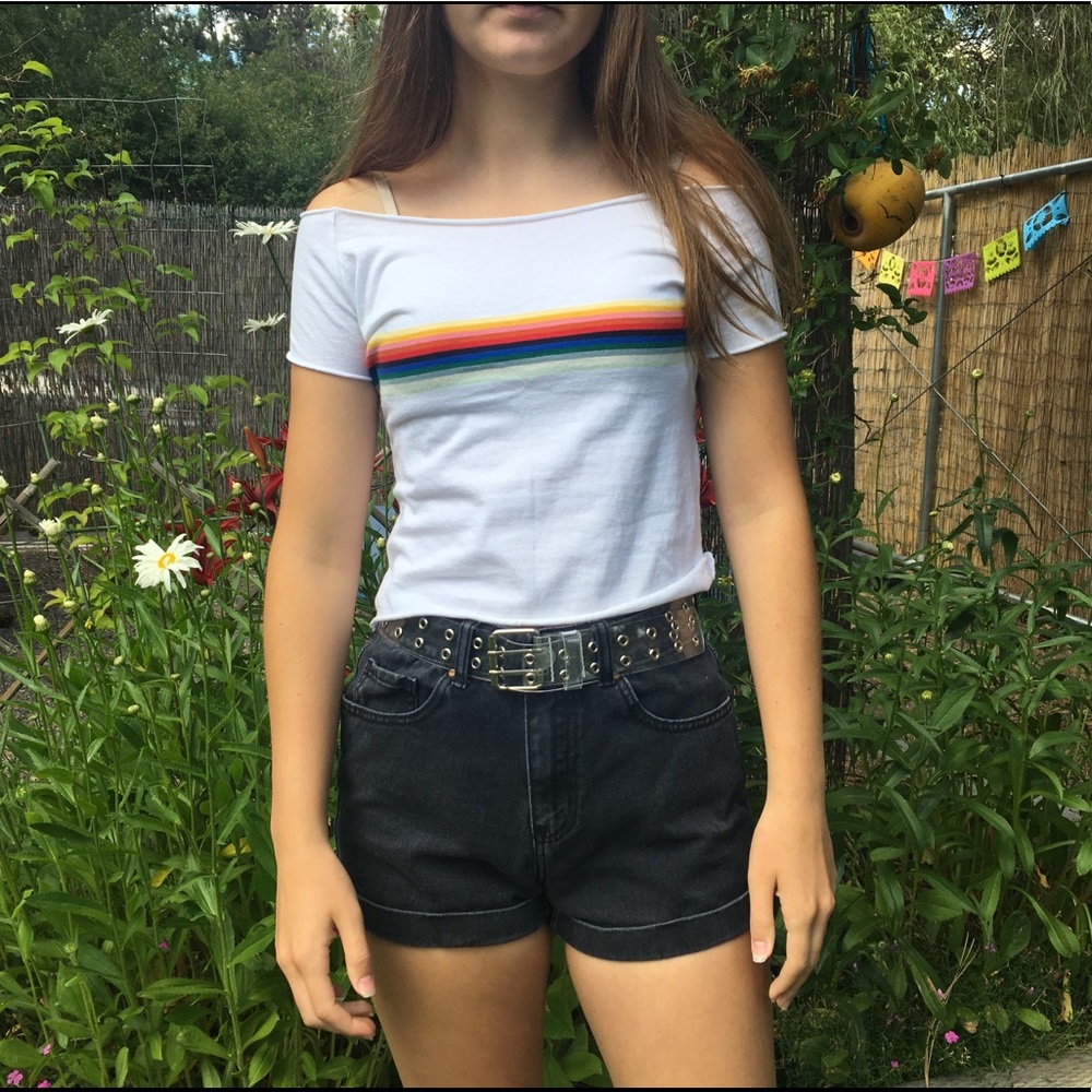 Brandy Melville Rainbow Stripe Top